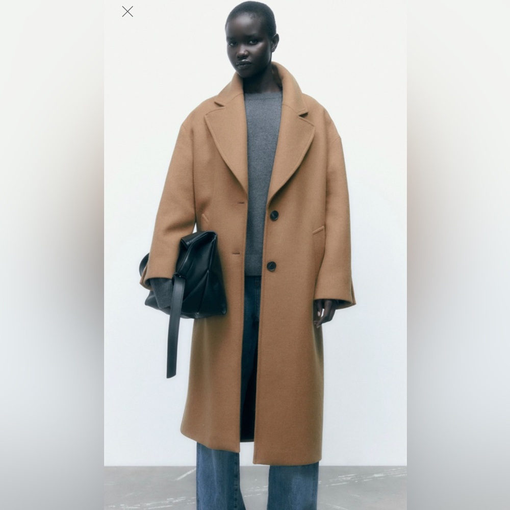 ZARA WOOL BLEND OVERSIZED COAT